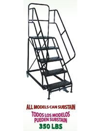 HEAVY DUTY STEEL WAREHOUSE ROLLING LADDER (#133)